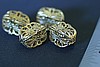 4pc VINTAGE STYLE 11x17mm RAW BRASS OBLONG FILIGREE BEAD LOT FBOB1-4